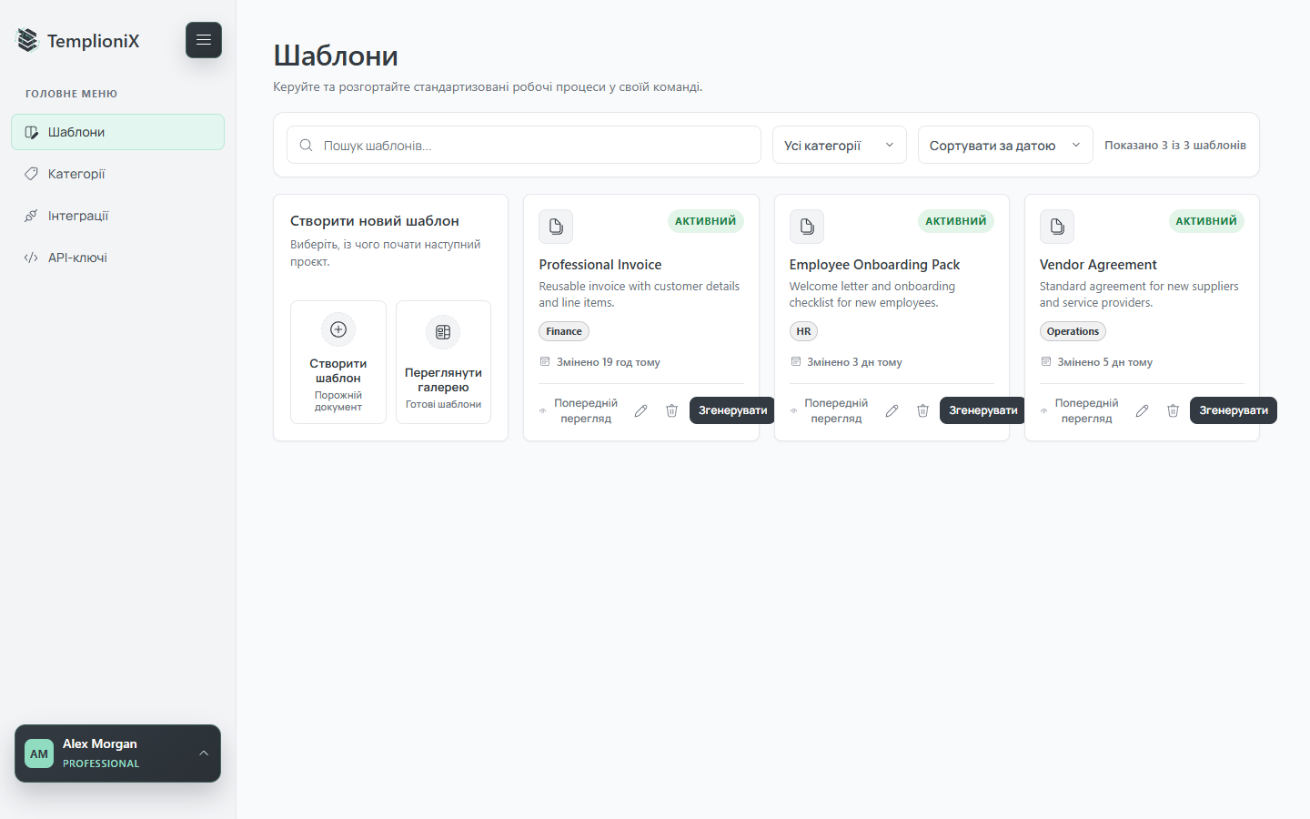 Огляд TemplioniX Workspace